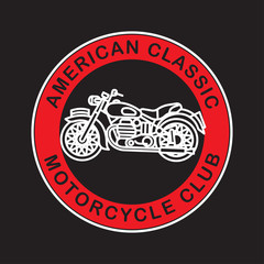 American classic motorcycle logotype. Vector. Illustration.