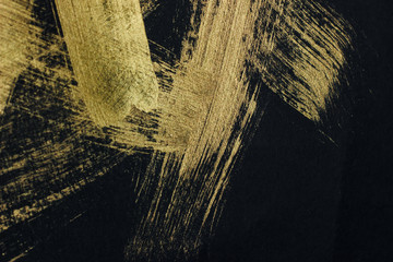Texture of black gold. Hand drawn brush strokes design elements for design
