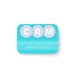 CRM, customer relationship management, vector label