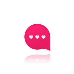 Dating app, love chat icon