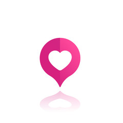 Fototapeta premium dating service vector icon, heart and pin
