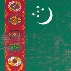 scratched Turkmenistan flag