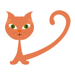 Beautiful orange lady cat with a nose-heart