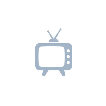 tv with antenna, old television icon