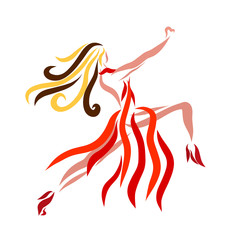 Woman in sensual movement, dance