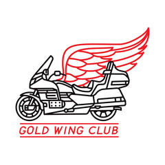 Gold wing club. Motorcycle logotype. Vector. Isolated