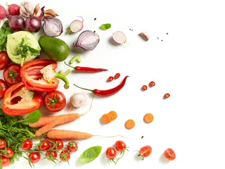 Abwaschbare Fototapete Gemüse verschiedenes frisches Gemüse