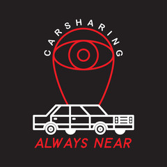 Obraz premium Carsharing. Idea for the logo of advertising carsharing. Vector. Isolated