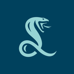 Fototapeta premium Snake. Sign of the letter L.