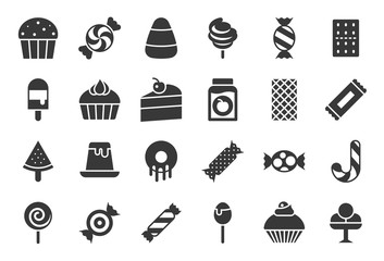 Sweets and candy icon set 2/2, glyph icons