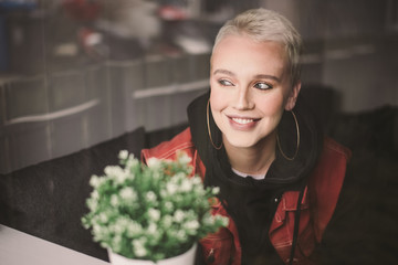 Icelandic beautiful woman lifestyle moments in Reykjavik