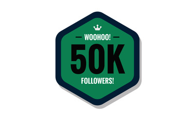  Woohoo 50K Followers Sticker for Social Media Page or Profile Post