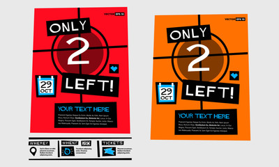 Only Two Left Poster Vector Template With Text Box Date Venue and Time