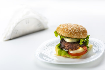 homemade burger with cheese