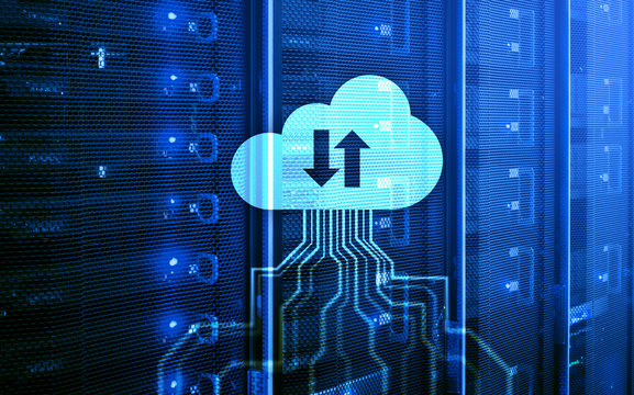 Cloud technology, networking, data storage. Internet concept.