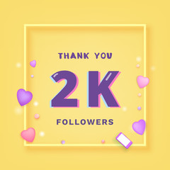 Fototapeta premium 2K followers thank you. Vector illustration.