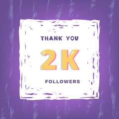 2K followers thank you. Vector illustration.