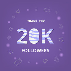 20K followers thank you. Vector illustration.