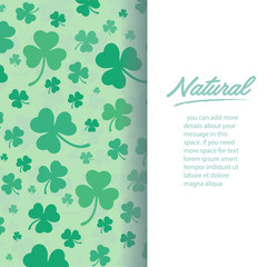 cute green clover leaf background vector illustration