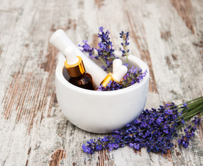 Fototapeta na wymiar Lavender and massage oils