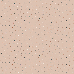 Terrazzo seamless pattern. Print in Classic italian type of floor style .  Vector abstract background with chaotic small stains. Natural colors.