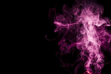 Purple smoke on black background
