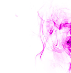 Purple smoke on white background