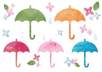 水彩の傘セット