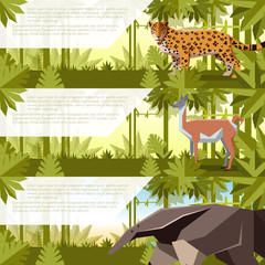 Set of banners with south america animals