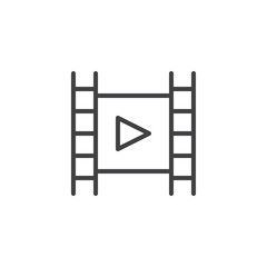 Movie outline icon. linear style sign for mobile concept and web design. Video film play simple line vector icon. Symbol, logo illustration. Pixel perfect vector graphics