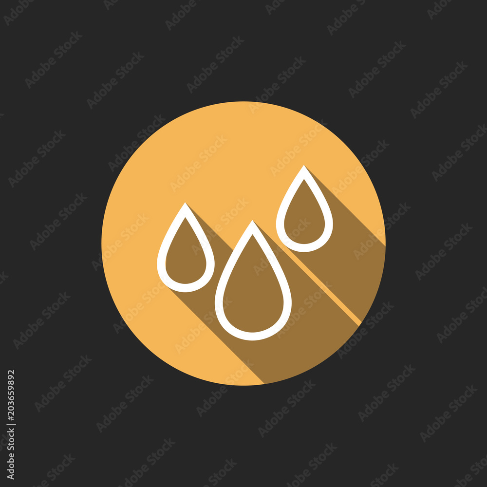 Poster elegant universal white minimalistic thin line drops icon with shadows on circular color button on b