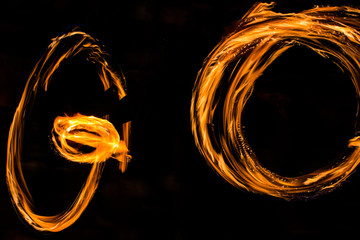 Fire dancers Swing fire dancing show fire show dance man juggling with fire