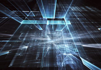 Fractal art - computer 3D image, technological background