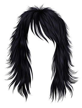 trendy woman long hairs brunette black  colors .  beauty fashion . 
 realistic 3d 

