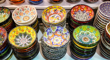 Turkish Ceramics in Grand Bazaar, Istanbul, Turkey