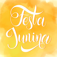Midsummer lettering. Festa Junina Brazil Festival. Elements for invitations, posters greeting cards