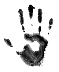 Concept of paint human hand. Handprint