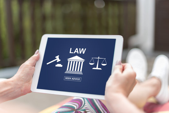 Law concept on a tablet