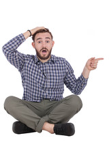 shocked man pointing