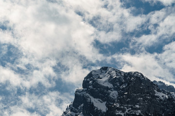 Mountain Peak in the Clouds