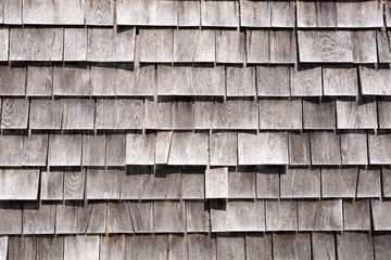 Wooden roof grey shingles textured background