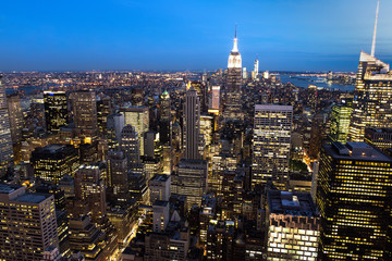 Fototapeta na wymiar New York City Night Skyline NY - USA