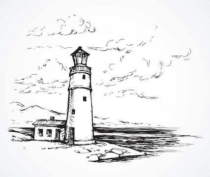 Lighthouse. Vector drawing