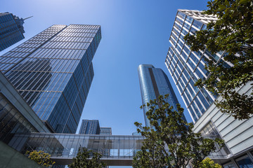 up view of modern office building