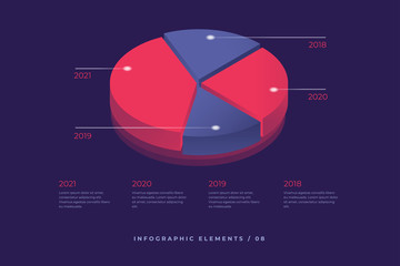 Infographic vector element. Illustration of information data statistic. Isometric design. Template perfect for presentation, website, promotional materials and report design. Vector illustration.