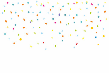 Colorful confetti isolated on white background