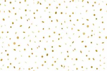 Seamless pattern of Golden confetti isolated on white background