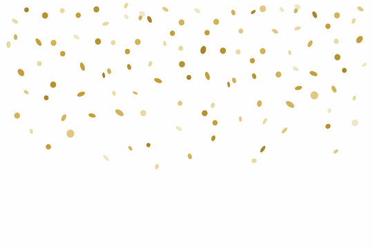 Golden confetti isolated on white background
