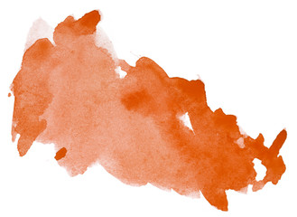 orange watercolor, painted by hand.