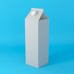 Mock up gray box of milk 3d illustration